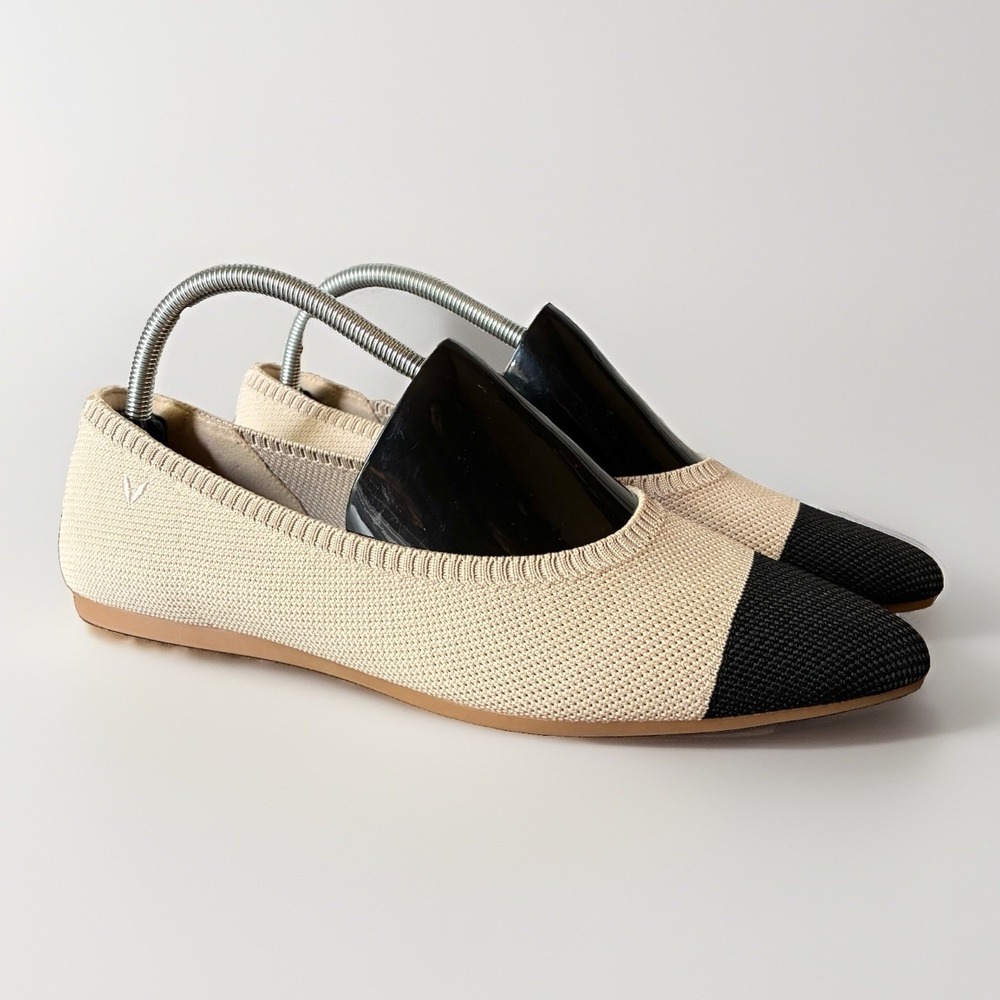 VIVAIA Comfort Pointed Toe Ballet Flats Aria Black Almond Womens EU 42 US 10.5